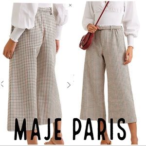 Maje Paris Houndstooth Tweed -Crop Wide-leg pants